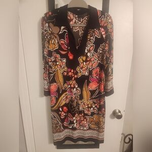 Carole Little Multicolor Floral Long Sleeve Dress